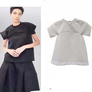 divka Cap Sleeve Top in Silver Gray Size M NWT